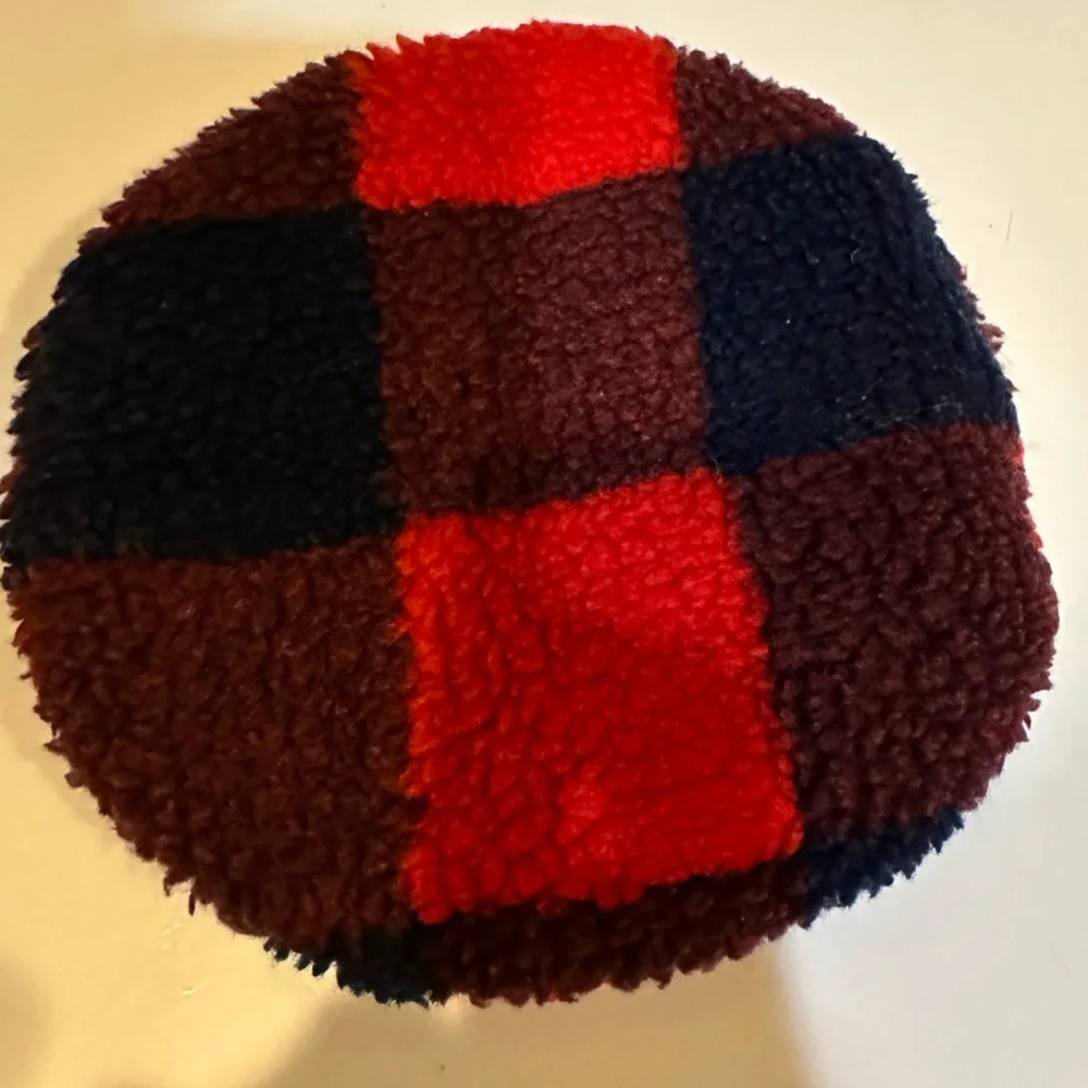 FRESH LIDS INC RED BLACK BUFFALO PLAID SHERPA BEANBAG 7” GAME TOSS CORN HOLE TOY